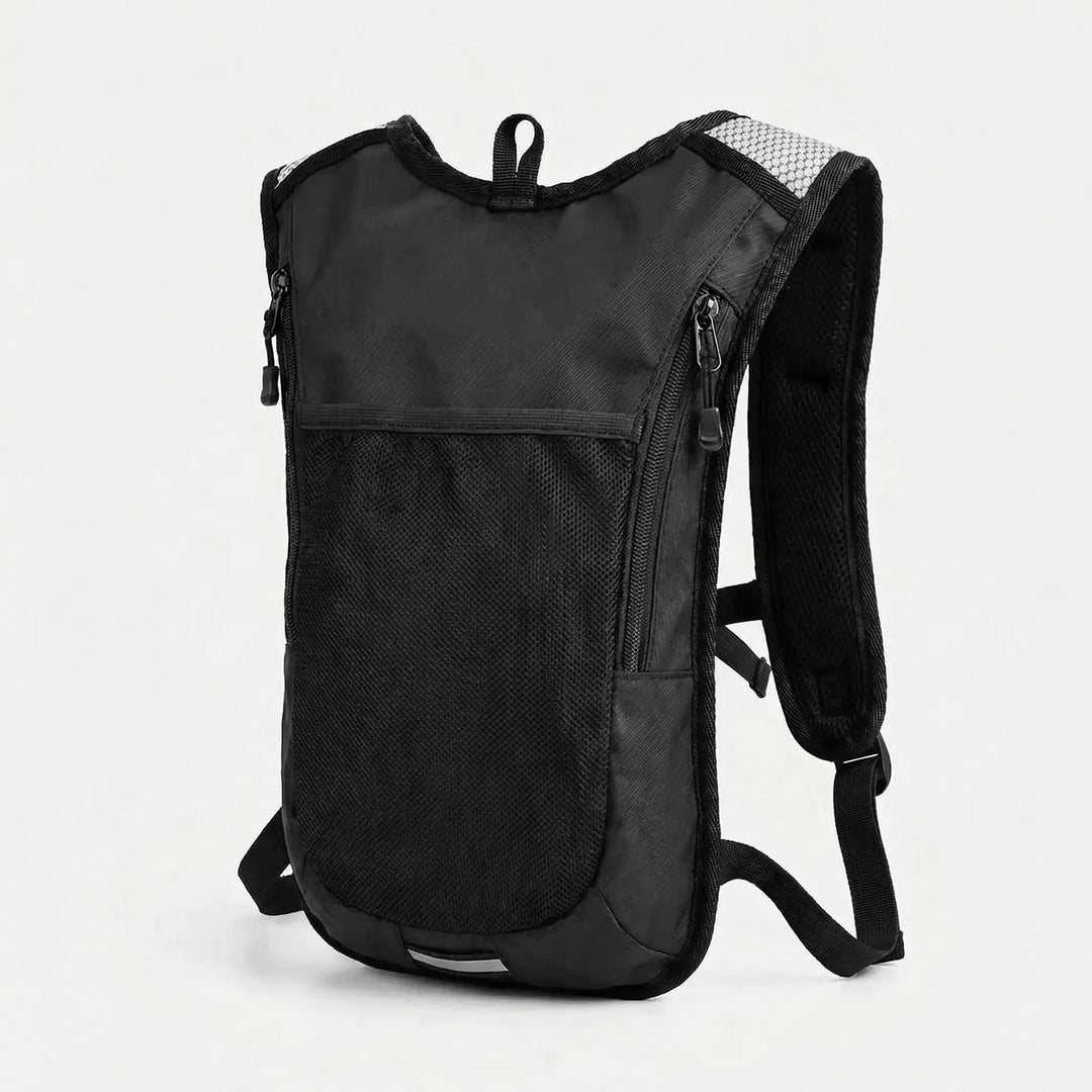 Compact 10-liter hydration backpack for trail cycling. Lightweight, water repellent, durable, unisex.