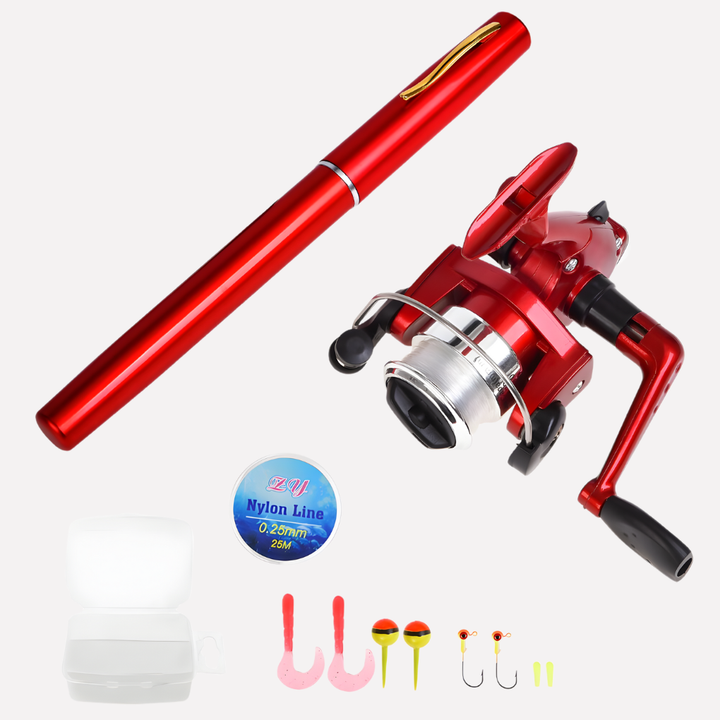Unisex mini fishing rod & reel travel combo. Telescopic design for easy transport, perfect portable freshwater kit.