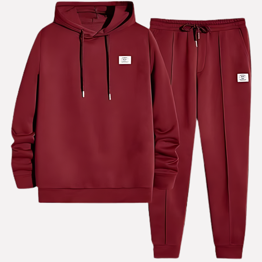 Men's comfy hoodie & sweatpants set. A cozy two-piece tracksuit, perfect men's apparel for lounge & casual style.