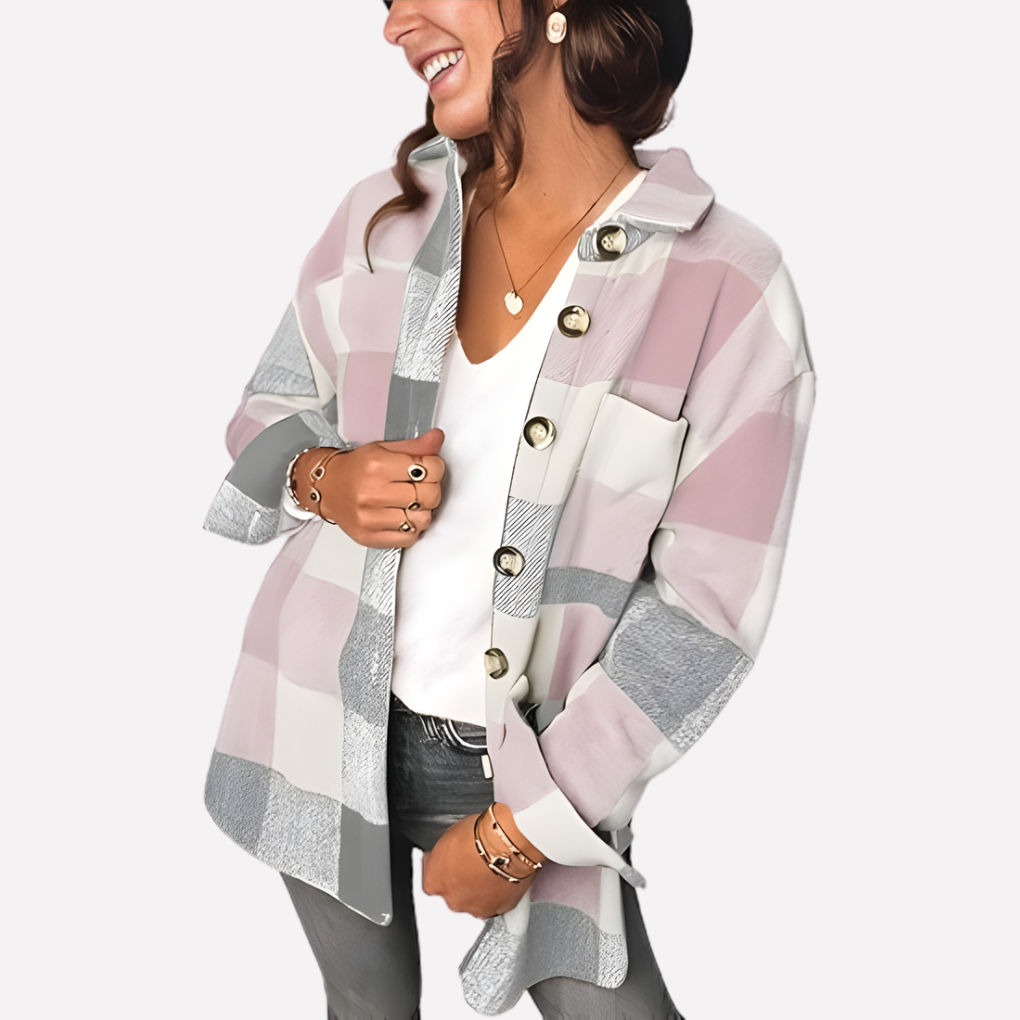 Casual women's plaid jacket, perfect layering shacket & button-front top for everyday.