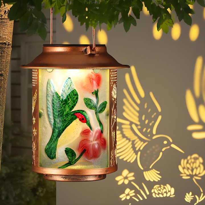 Decorative solar landscape lantern, offering gentle illumination for serene gardens.