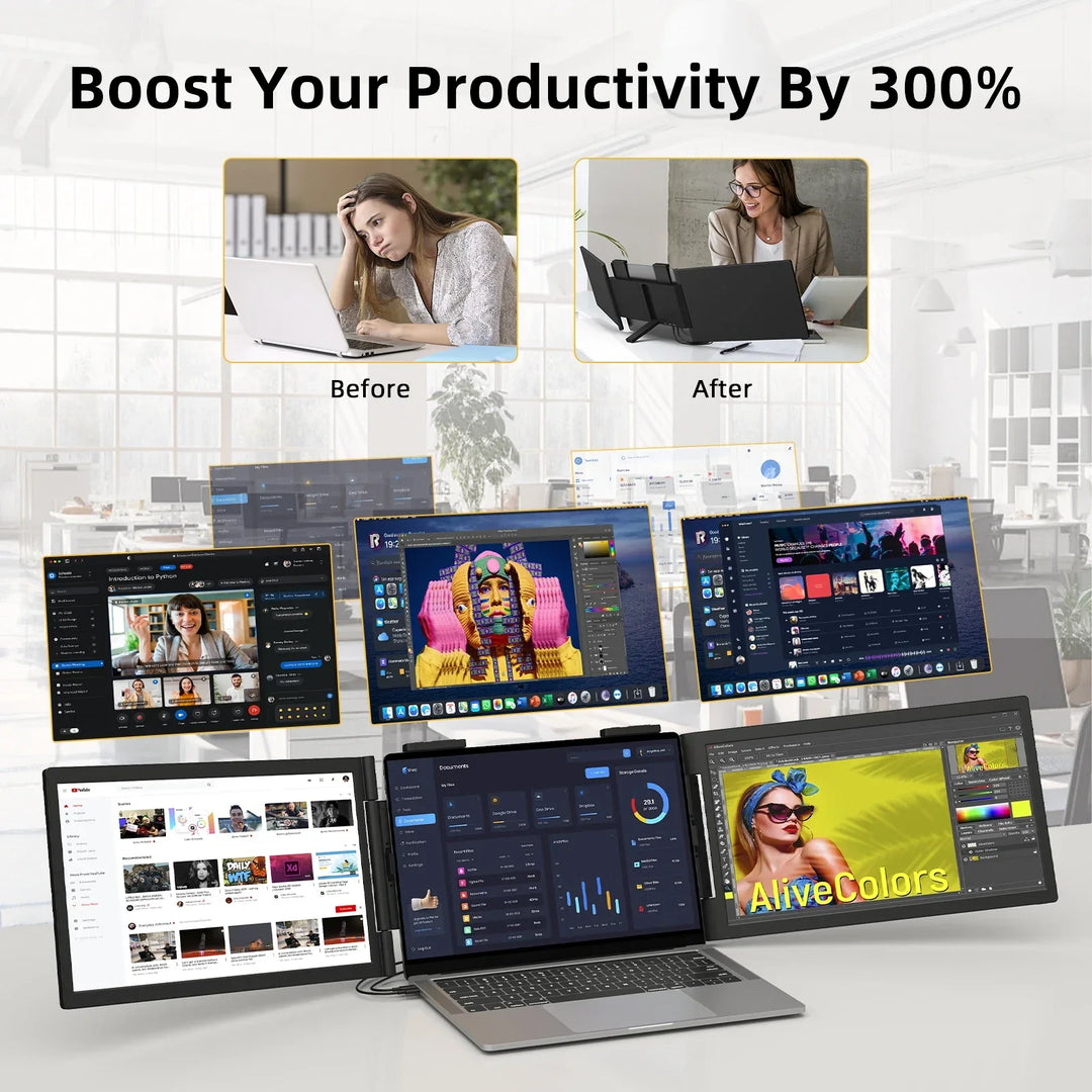 Full HD IPS 14-inch portable dual monitor with USB-C, an essential external display for your laptop.