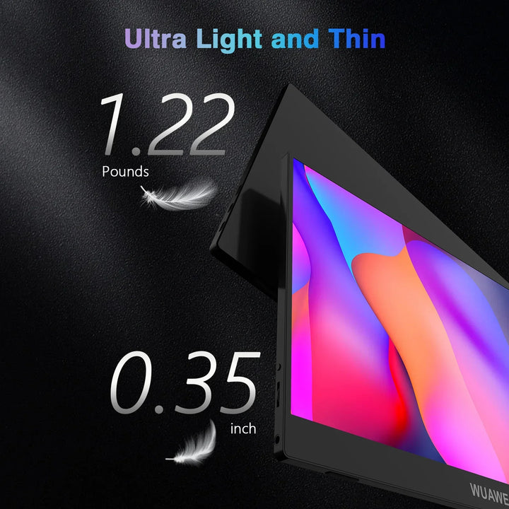 Compact Tavvitaimp18 14-inch HD travel monitor. USB-C/HDMI compatibility for laptops & mobile devices.