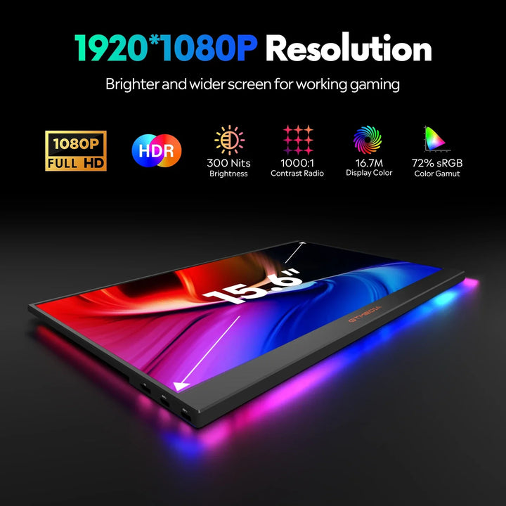 High-performance 15.6" ultra-slim portable gaming monitor for an immersive full HD external display experience.