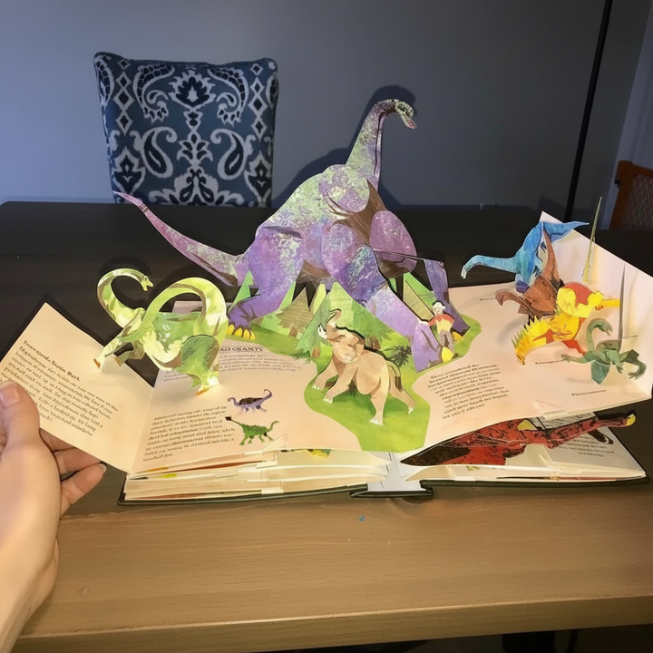 Kids' pop-up dinosaur adventure story book. Interactive 3D learning gift & educational toy for young explorers.