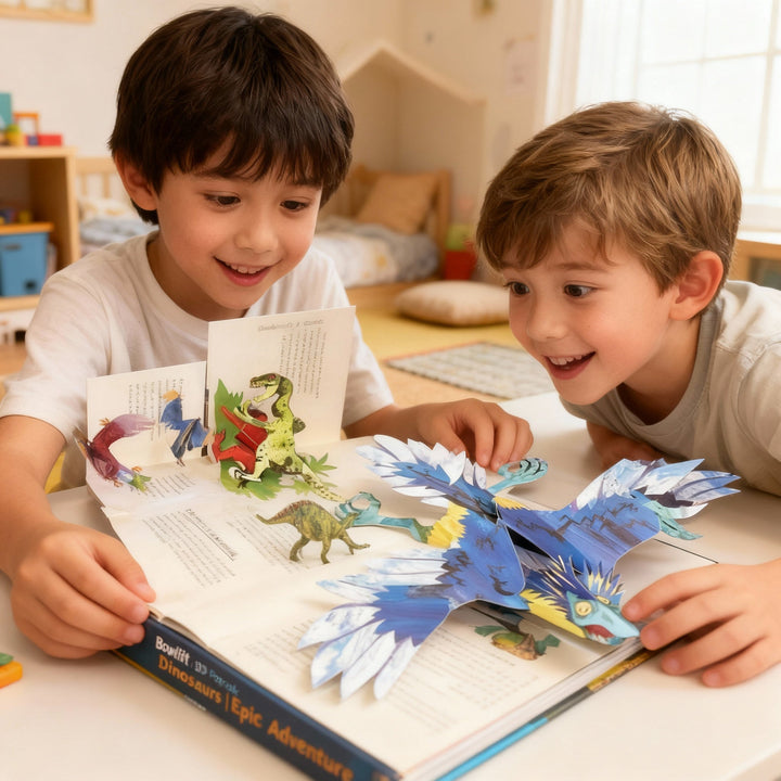 Captivating 3D prehistoric dinosaur encyclopedia pop-up book. Interactive learning gift for children's story time.