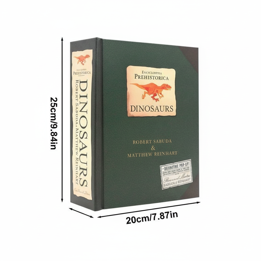 Interactive 3D pop-up dinosaur book for young readers. Explore prehistoric creatures in this educational adventure.