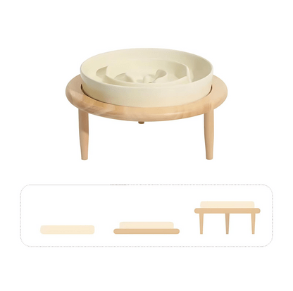 Elegant ceramic cat slow feeder bowl with a sleek, minimalist design.