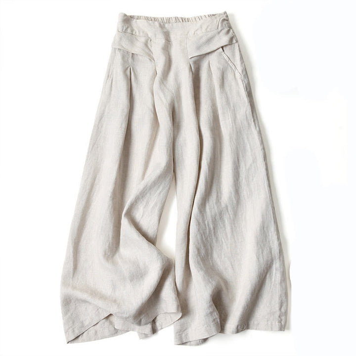 Modern women's high-waist wide-leg pants, suitable for both casual and work settings.