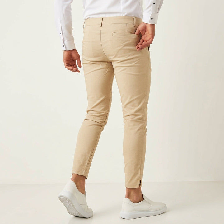 Grey slim fit men's dress pants, ideal for creating a sophisticated and professional business attire.