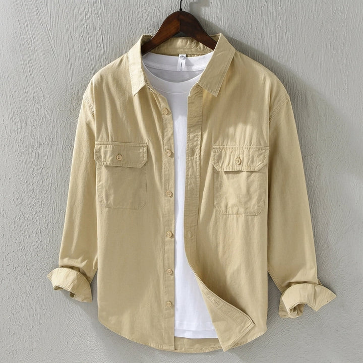 Black men's casual overshirt. A versatile layering shirt & stylish top for everyday smart casual men's fashion.