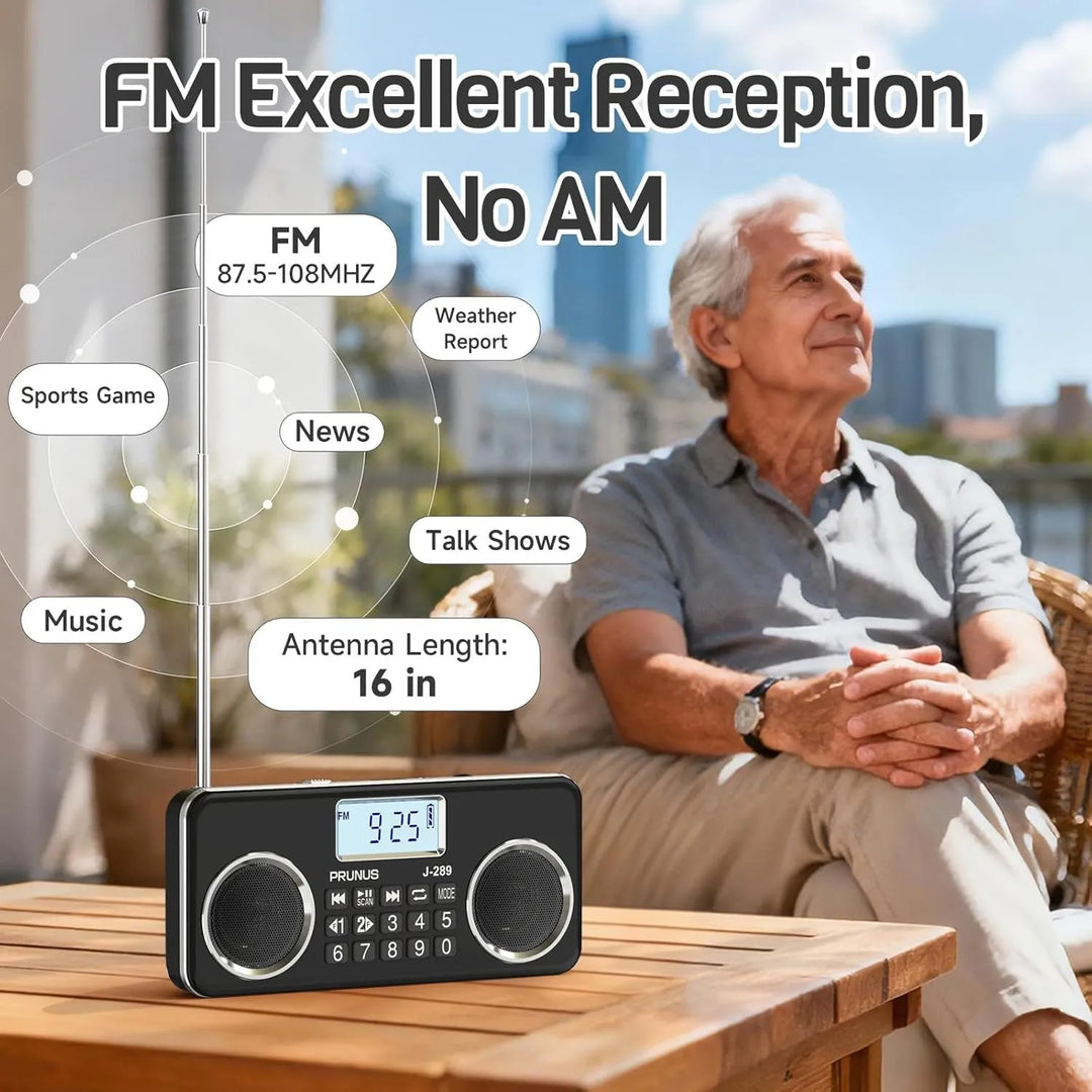 Portable HD Radio with Dual Speakers and LCD Display