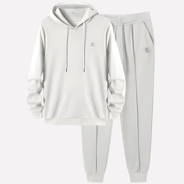 Relaxed men's cozy tracksuit. Soft hoodie & matching sweatpants for ultimate lounge wear comfort.
