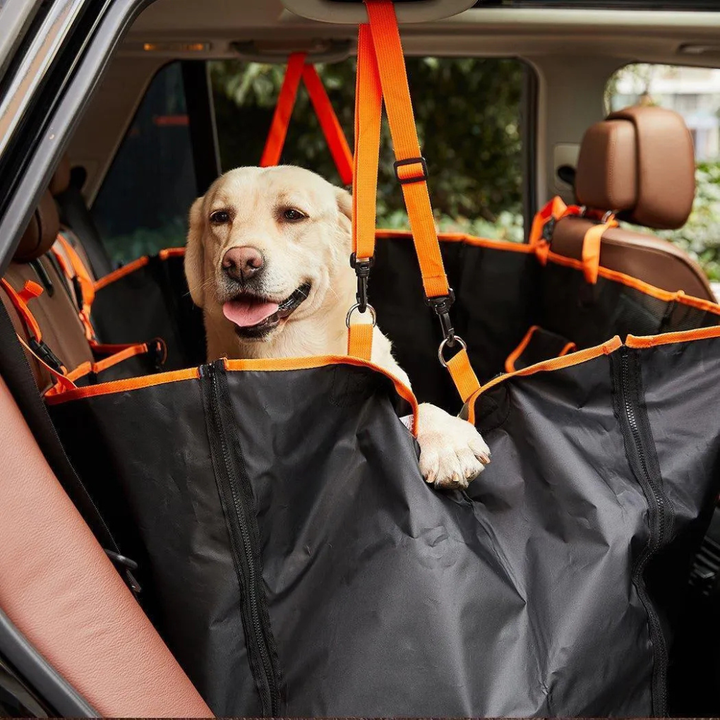 Premium quilted pet back car seat cover for dogs, water-resistant vehicle interior protector, easy to clean universal fit.