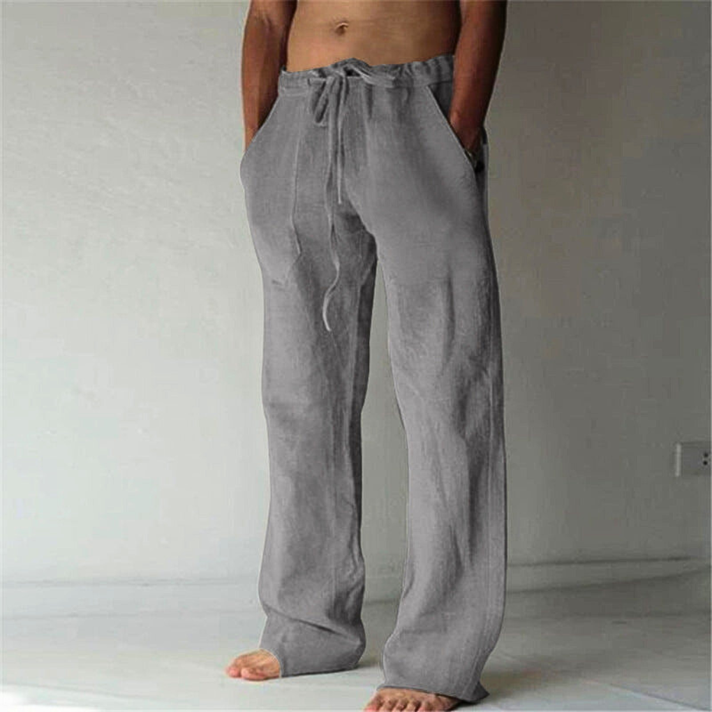 Men's high-waist wide-leg lounge pants with comfortable drawstring. Perfect for relaxed casual wear.