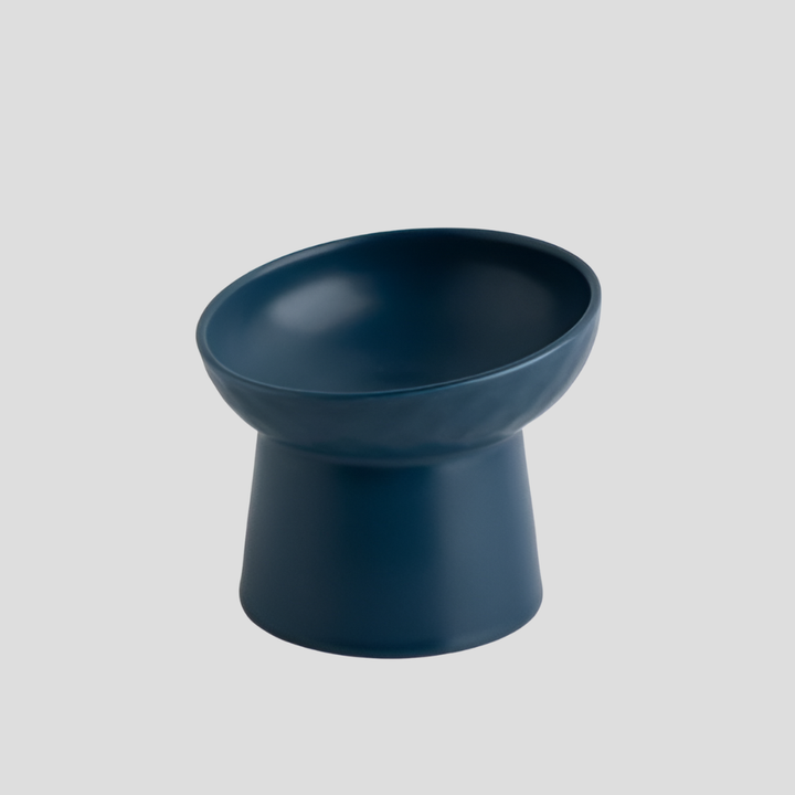 Modern Nordic ceramic tilted pet feeder bowl, easy to clean & stylish pet accessory.