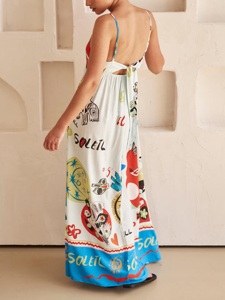 Long white flowy maxi dress for women, designed for comfortable, casual summer fashion and everyday wear.