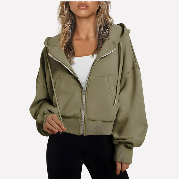 Effortless women's graphic pullover sweatshirt. Casual long sleeve crew neck top for relaxed everyday wear.