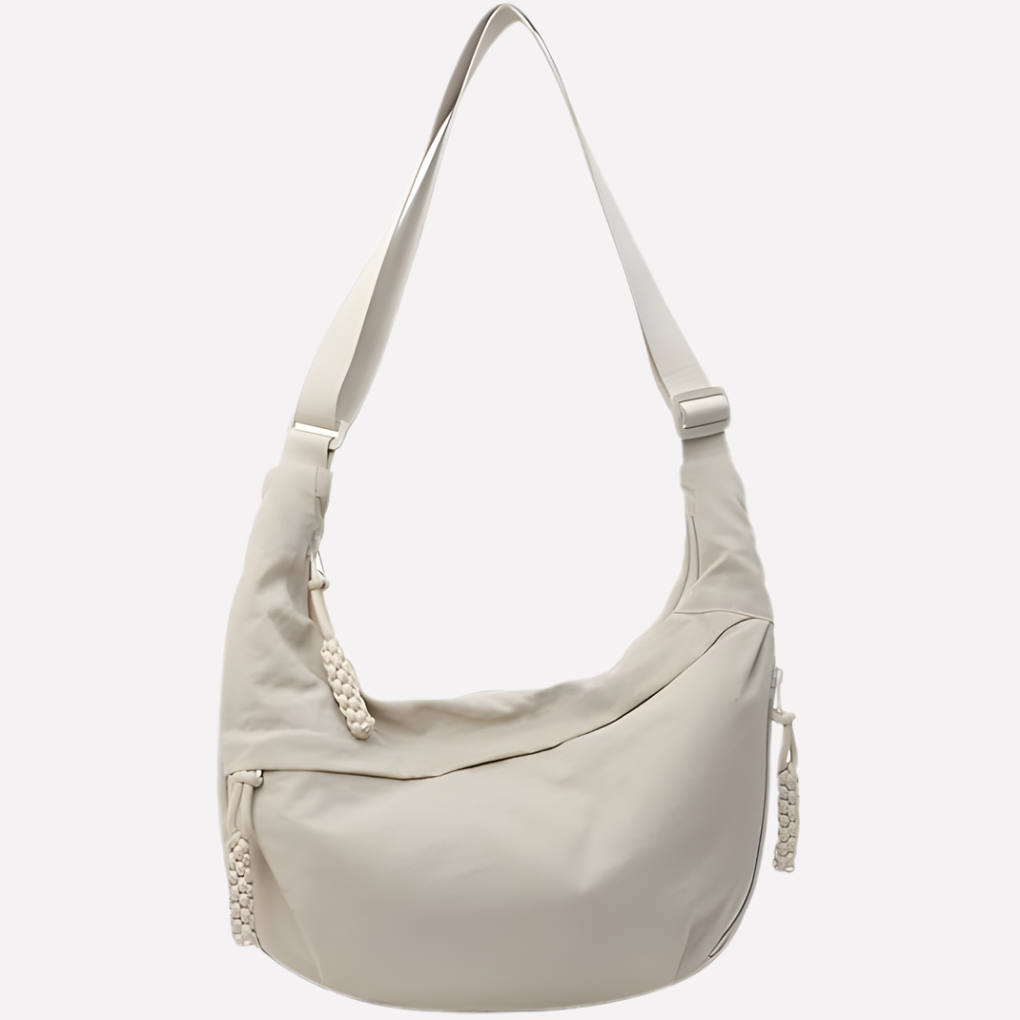Stylish women's nylon crescent crossbody bag, perfect for casual everyday wear & travel.