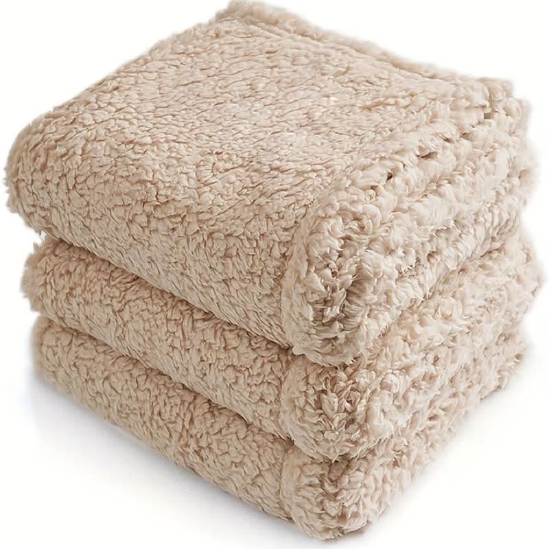 Thick plush fleece blanket designed for pet comfort. Perfect for dogs & cats in their bed or crate.