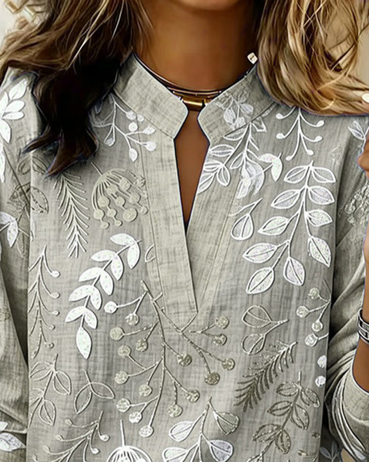 Front view of a Women's Pastel Floral V-Neck Top, a must-have for spring fashion.