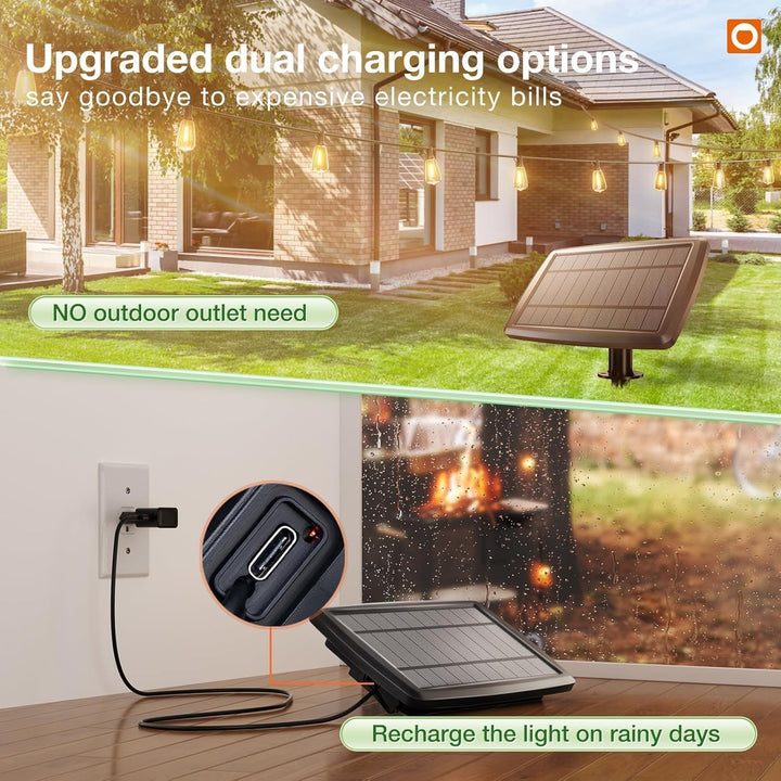 Sustainable garden decor: Solar LED string lights for eco-friendly illumination.