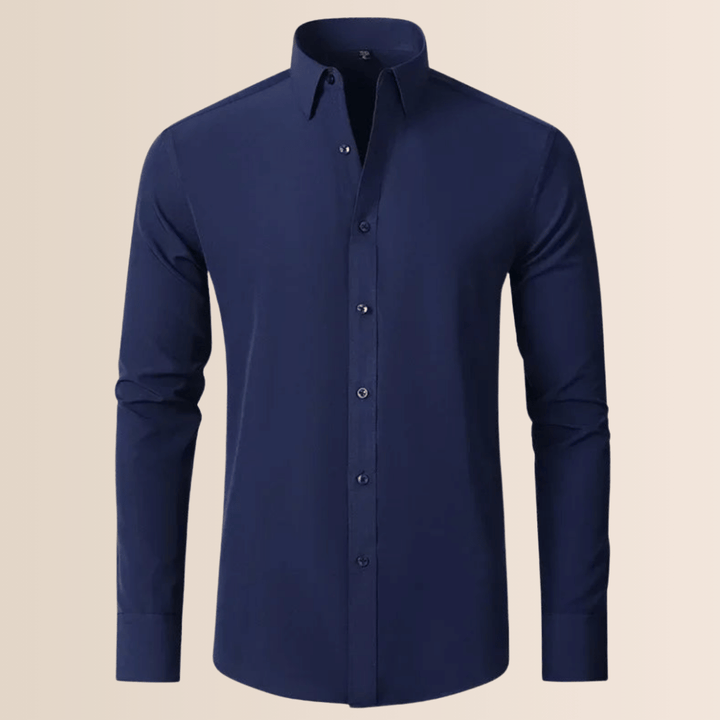 Comfortable men's stretch dress shirt, button-down, perfect for professional office and business wear.