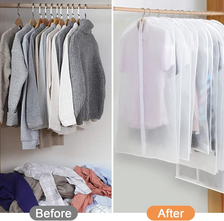 Keep clothes dust-free and organized with this 24-pack of multi-size PEVA garment bags.