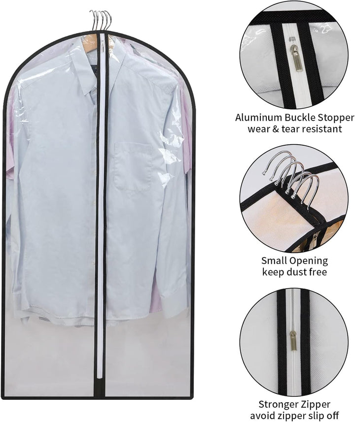 Breathable multi-size PEVA garment covers (24-pack) for superior clothing protection and freshness.