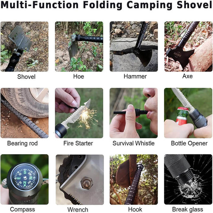 25 - in - 1 Survival Multi - Tool Shovel Kit for Outdoor Adventures - Lexians