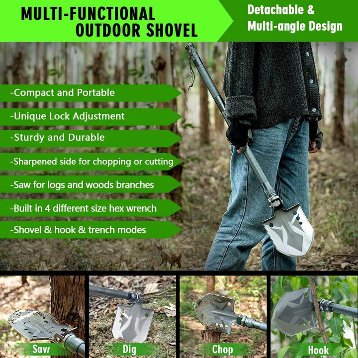 25 - in - 1 Survival Multi - Tool Shovel Kit for Outdoor Adventures - Lexians