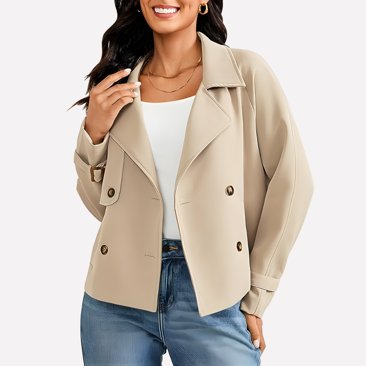 Versatile women's smart blazer jacket. Available in camel, navy, & black for business & casual wear.