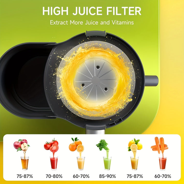 Quick & easy clean 500W electric juicer for fruits & vegetables. Essential home kitchen appliance for healthy drinks.