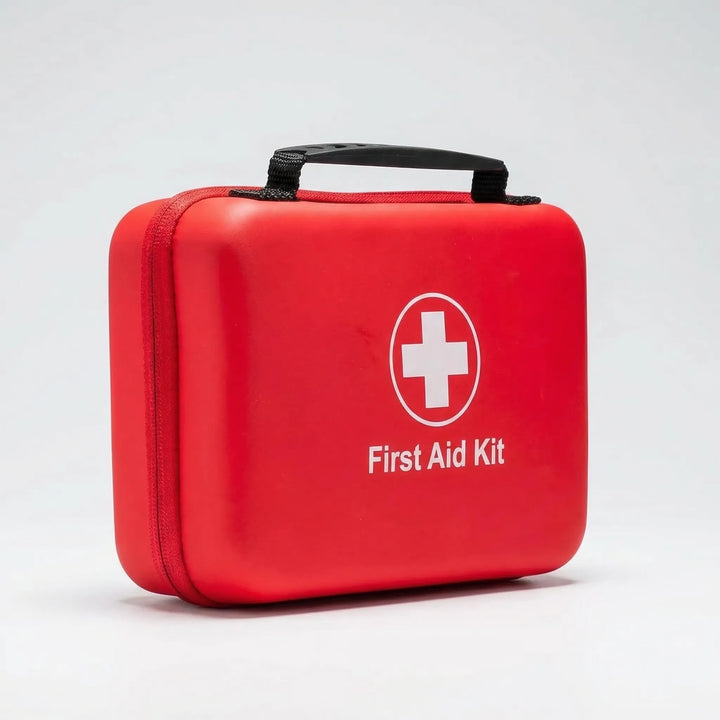 Comprehensive 38-piece portable first aid kit, essential for home, travel, and outdoor emergency preparedness.