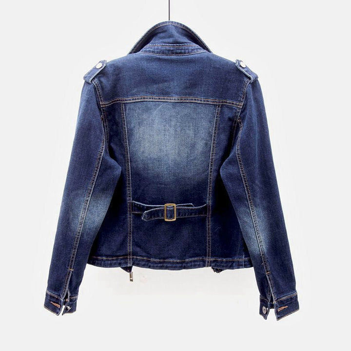 New women's light blue denim jacket, a timeless fashion staple. Ideal casual outerwear for any season.
