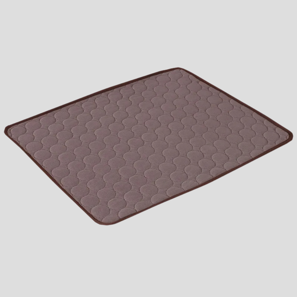 Washable self-cooling pet mat, a comfortable dog & cat bed for heat relief, essential summer pet accessory.