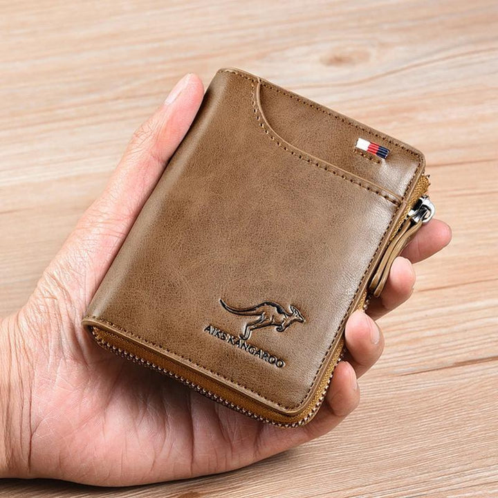 Versatile unisex compact wallet with RFID blocking, multiple card slots & a slim PU leather design.