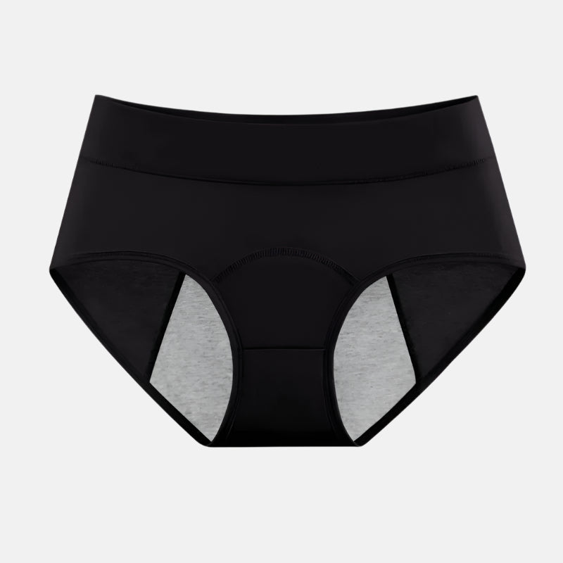 Seamless cotton blend high-waist leakproof briefs for postpartum, incontinence, & period comfort.