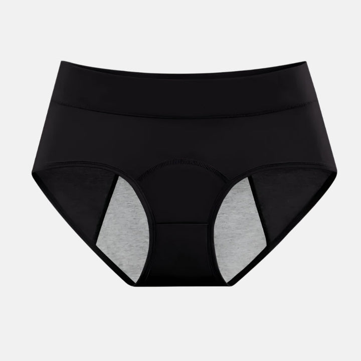 Seamless cotton blend high-waist leakproof briefs for postpartum, incontinence, & period comfort.