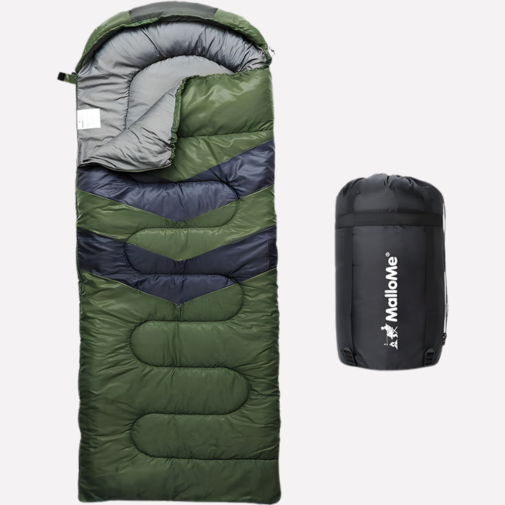 Comfortable adult sleeping bag designed for cold weather camping & hiking. Essential gear for outdoor adventures.