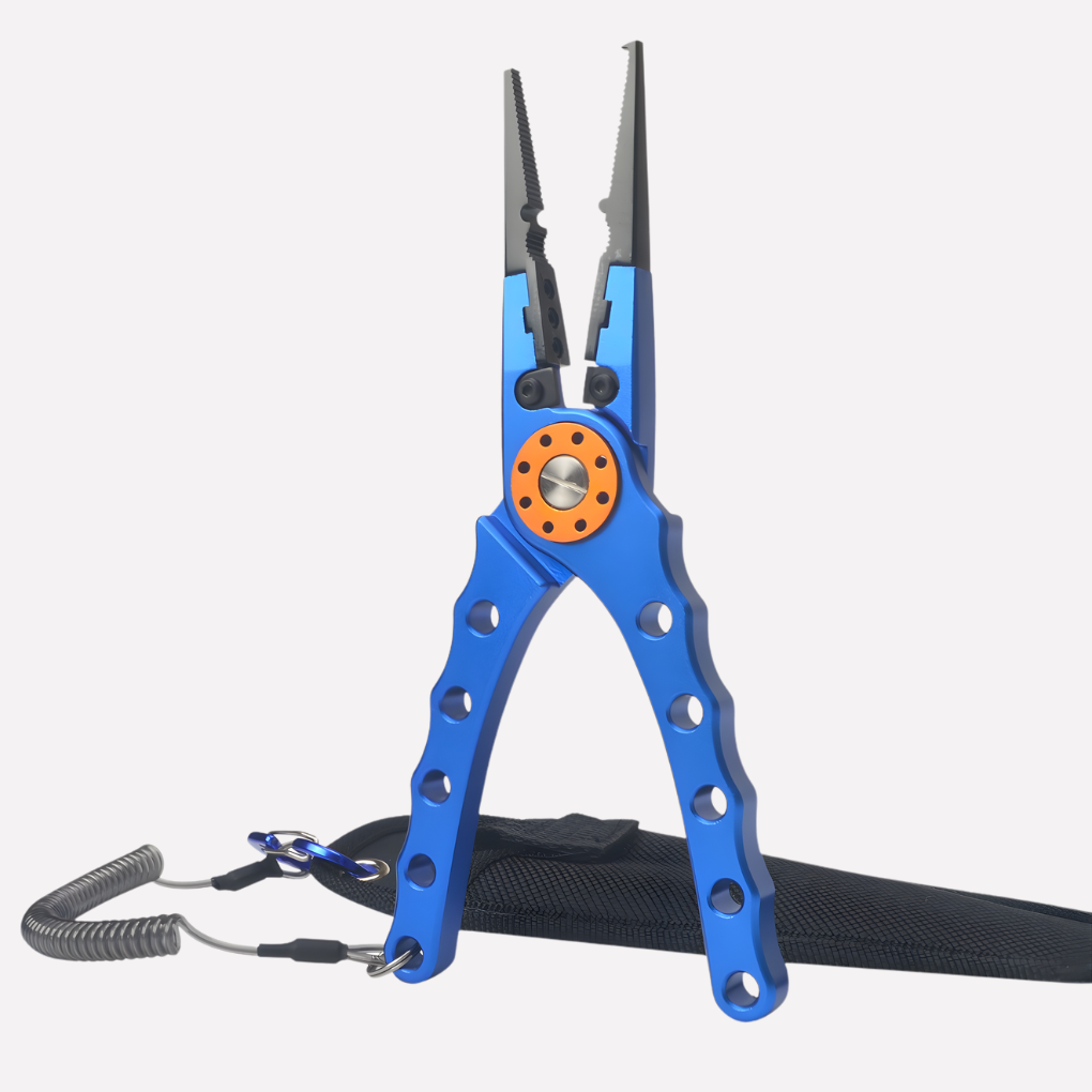 Angler's fishing pliers & fish gripper set for tackle management, hook removal, and secure fish handling. Essential tool.