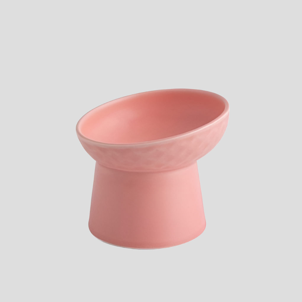 Stylish Nordic design ceramic pet bowl, durable and designed for comfortable, healthy eating for cats.