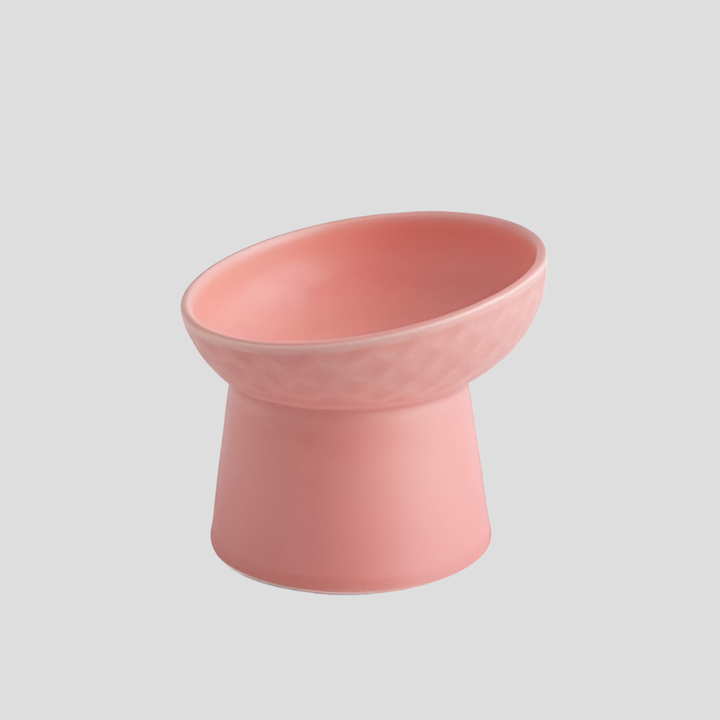 Stylish Nordic design ceramic pet bowl, durable and designed for comfortable, healthy eating for cats.