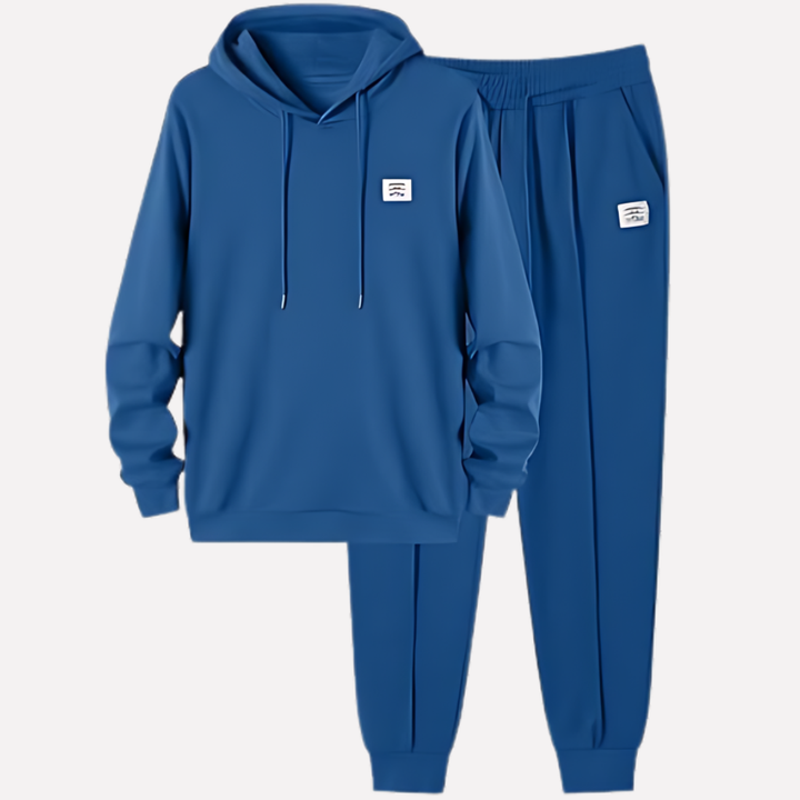 Stylish men's casual tracksuit set. Modern hoodie & jogger sweatpants for everyday & athletic casual wear.