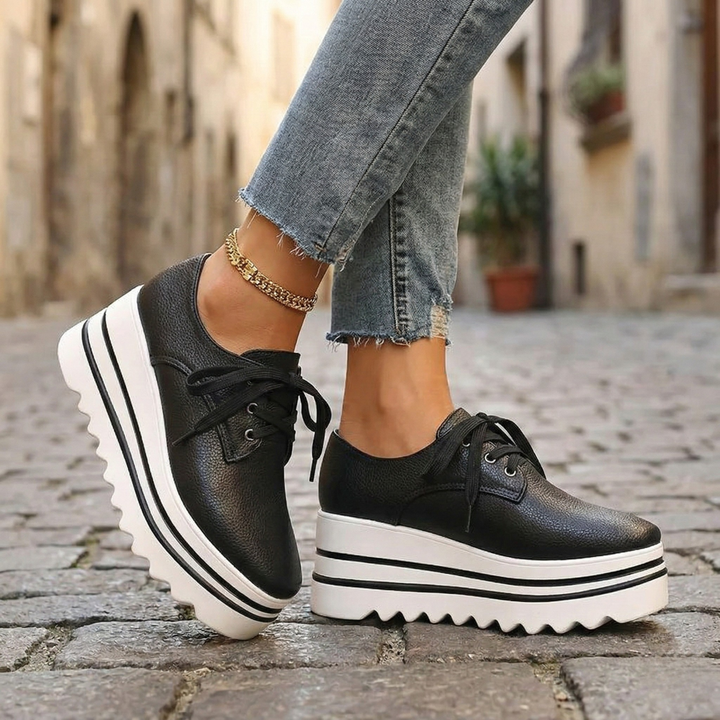 Women's Elara orthopedic oxford platform shoes for comfort & style. Perfect lace-up dress shoes for women.