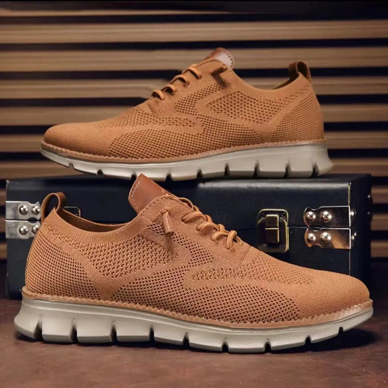 Men's comfort-focused breathable mesh sneakers, lightweight, perfect for active days or casual summer style.