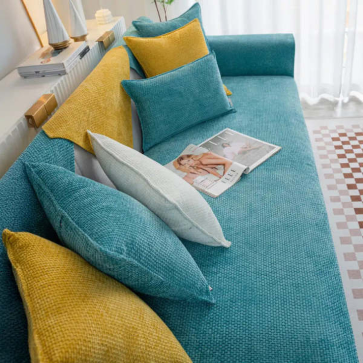 Unisex pet friendly non-slip velvet furniture protector, a stylish washable couch cushion cover.