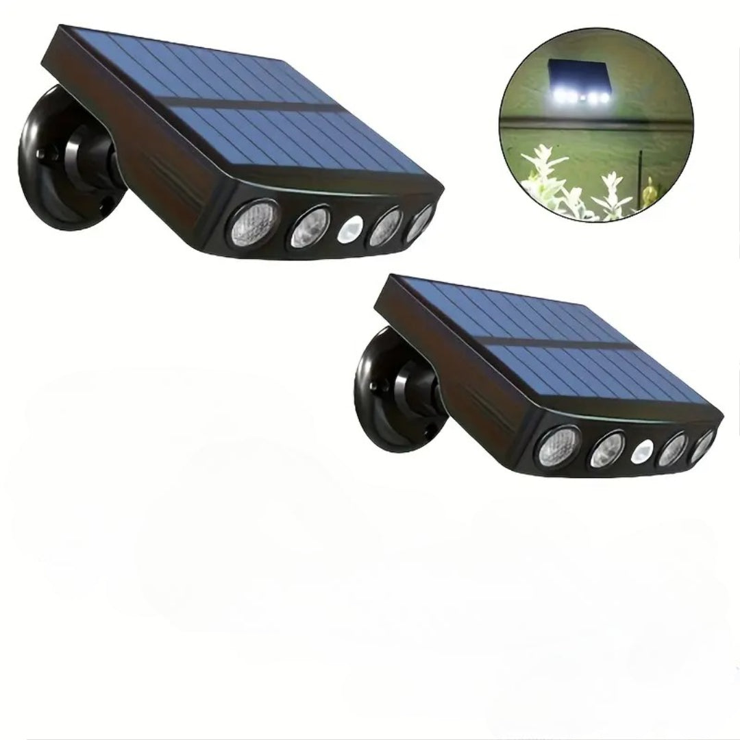 Outdoor solar security light with motion sensor for enhanced home protection.