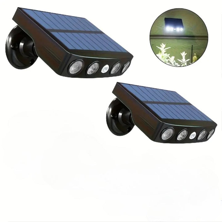 Outdoor solar security light with motion sensor for enhanced home protection.