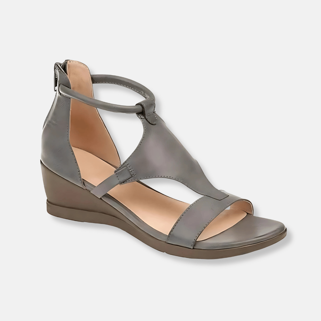 Elegant women's open toe wedge sandals for summer parties, comfortable slip-on design for fashion footwear.